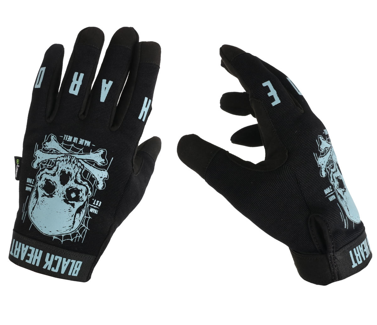 Handsker BLACK HEART - Moto W-TEC Web Skull - BLACK 3XL